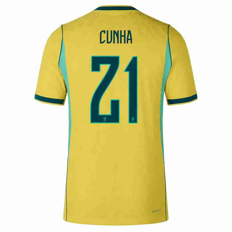 CUNHA NO.21 Camiseta Brasil Primera Equipacion 2026 – Versión Jugador CUNHA NO.21 Camiseta Brasil Primera Equipacion 2026 – Versión Jugador