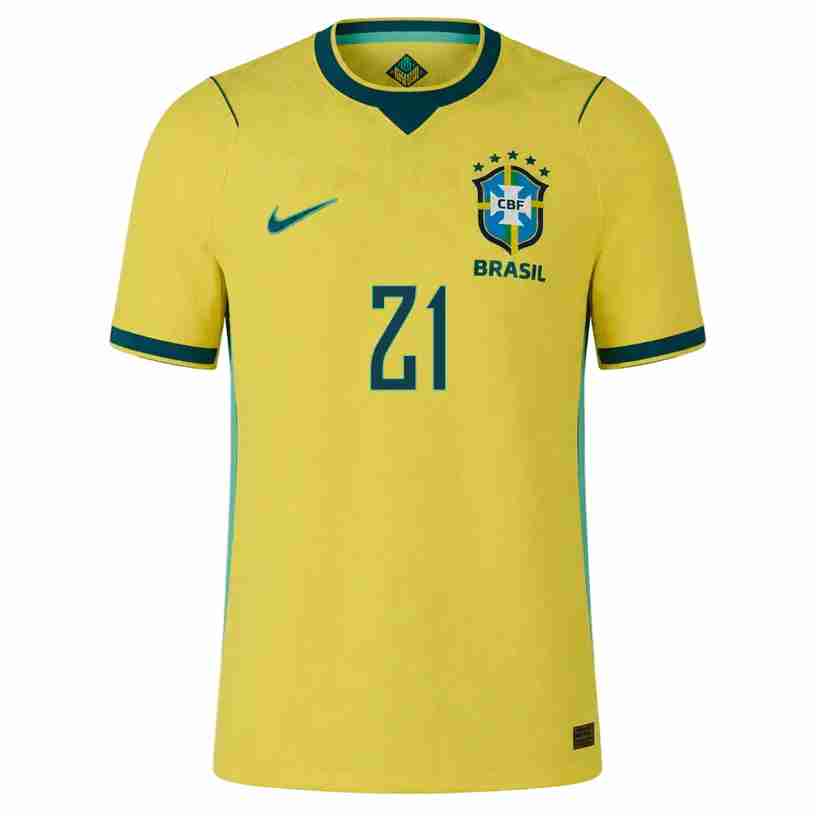 CUNHA NO.21 Camiseta Brasil Primera Equipacion 2026 – Versión Jugador_1 CUNHA NO.21 Camiseta Brasil Primera Equipacion 2026 – Versión Jugador_1