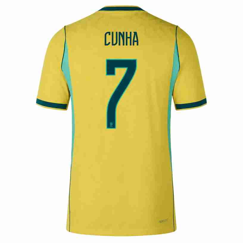 CUNHA NO.7 Camiseta Brasil Primera Equipacion 2026 – Versión Jugador CUNHA NO.7 Camiseta Brasil Primera Equipacion 2026 – Versión Jugador
